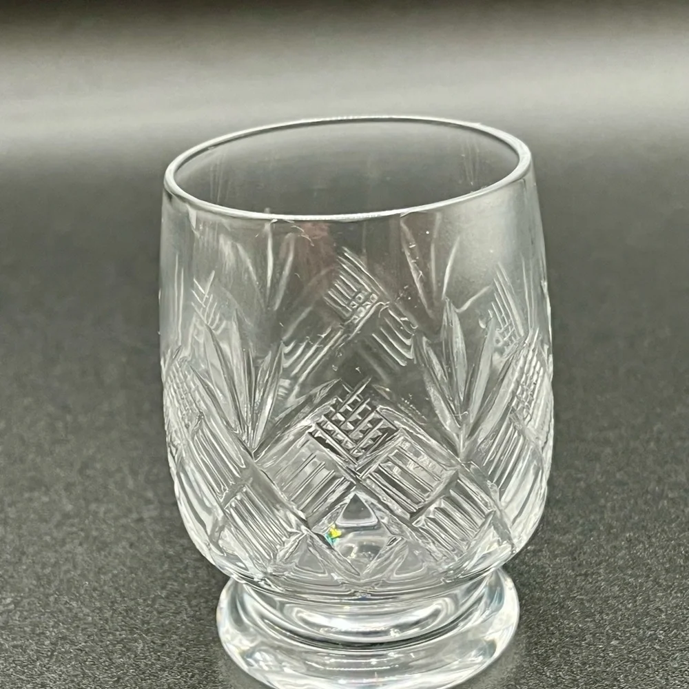 1960s Cut Crystal Short Glasses From Ukraine Set Of 6